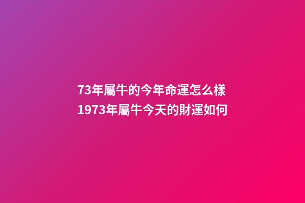 73年屬牛的今年命運怎么樣 1973年屬牛今天的財運如何